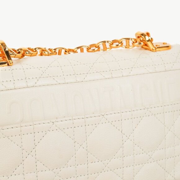 Christian Dior Small Dior Caro Ivory Cannage Calfskin Crossbody - Picture 10 of 13